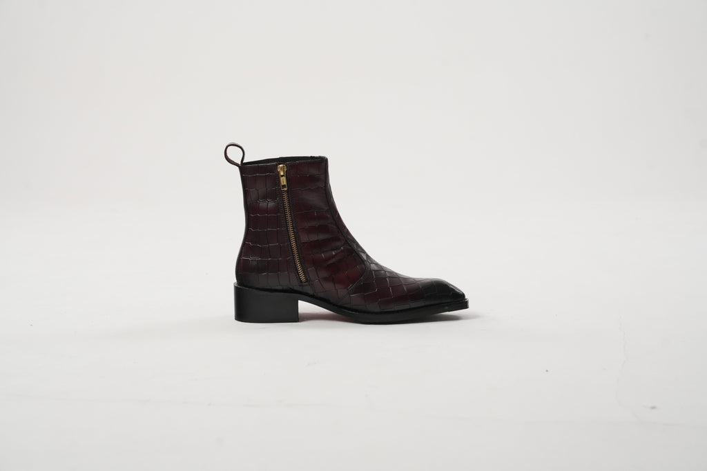 Burgundy Cuvier Chisel Toe Boots