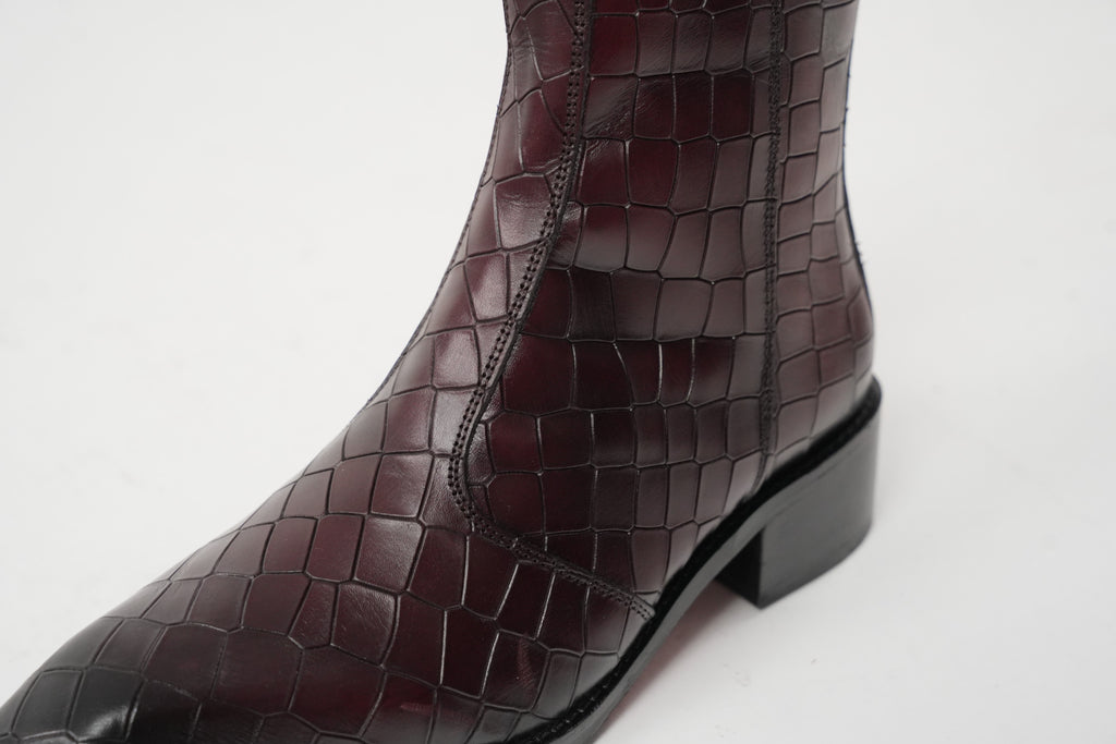 Burgundy Cuvier Chisel Toe Boots