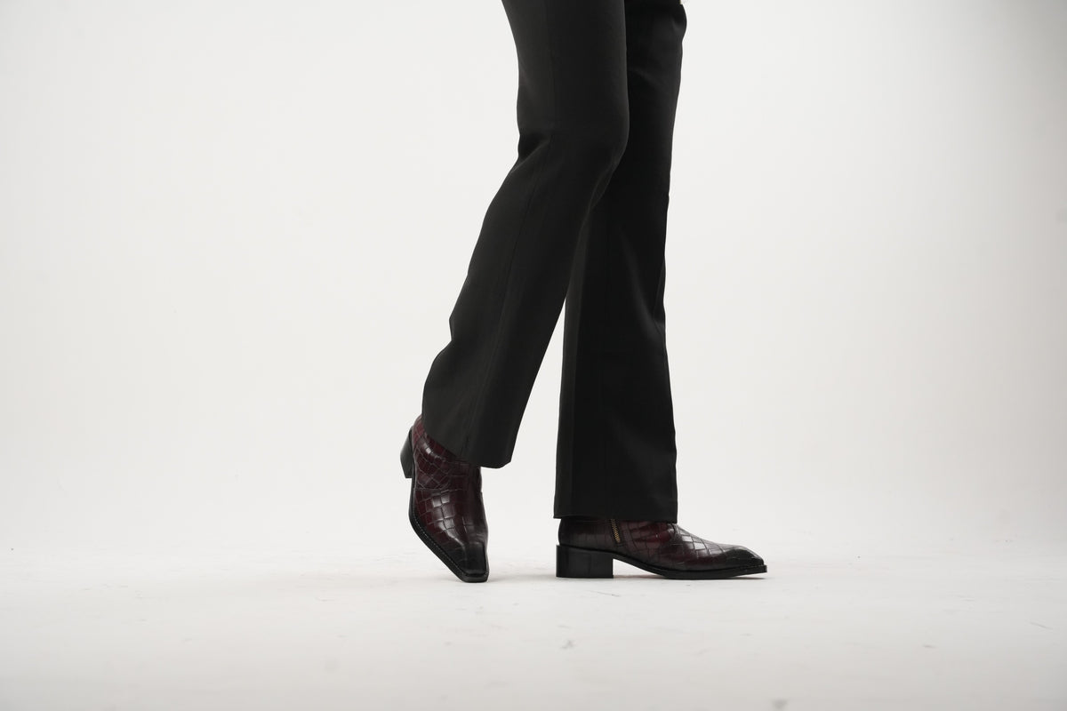Burgundy Cuvier Chisel Toe Boots